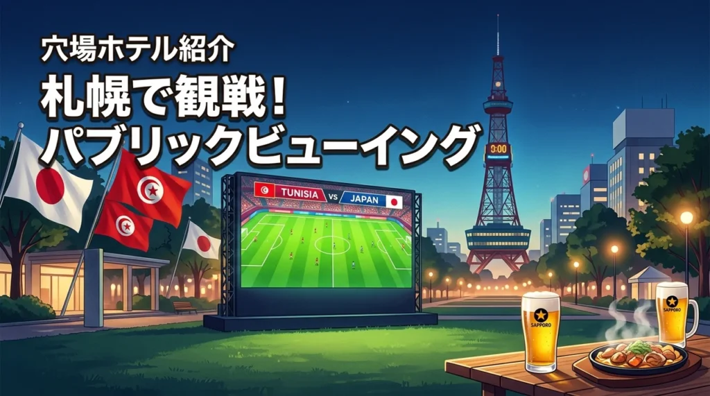 札幌でチュニジア vs 日本のパブリックビューイングを見たい人必見！穴場ホテルも紹介
