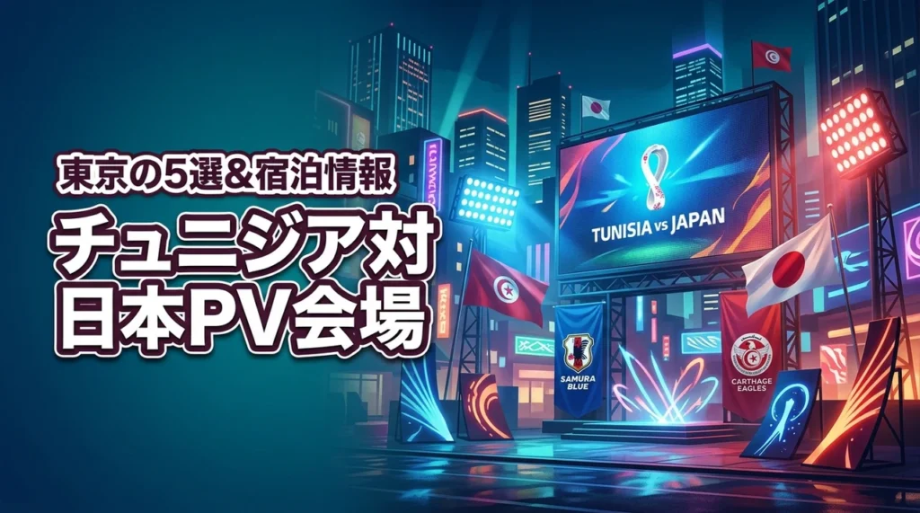 チュニジア vs 日本をパブリックビューイング！東京のおすすめ会場5選と宿泊情報